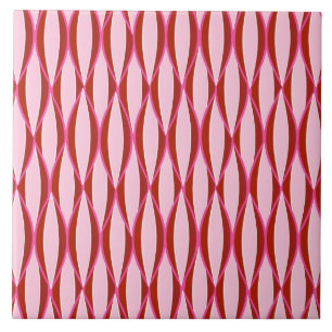 Ribbon-afdruk uit de midden van de eeuw - roze en tegeltje