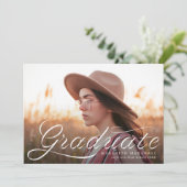 Ribbon Afstuderen Classic Photo Afstuderen Aankondiging (Staand voorkant)