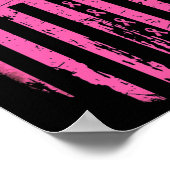 Ribbon Amerikaanse vlag VS Borstkanker Bewustzijn  Poster (Hoek)