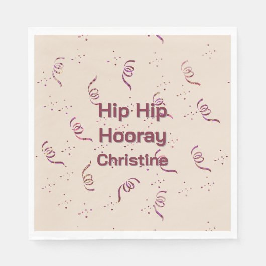 Ribbon and Confetti Silhouette Birthday Pattern Servet (Voorkant)