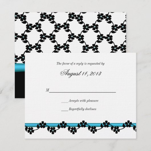 Ribbon and Flowers Response Kaart (Voorkant / Achterkant)