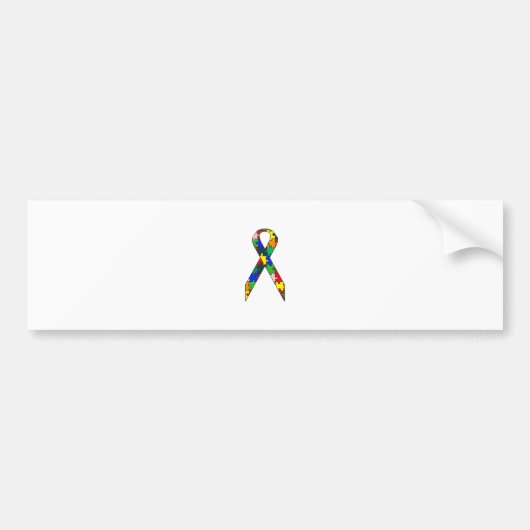 Ribbon Autisme Awareness Bumpersticker (Voorkant)