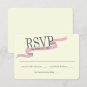 Ribbon Banner Response Kaart Roze (Voorkant / Achterkant)