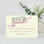 Ribbon Banner Response Kaart Roze (Staand voorkant)