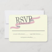 Ribbon Banner Response Kaart Roze (Voorkant)