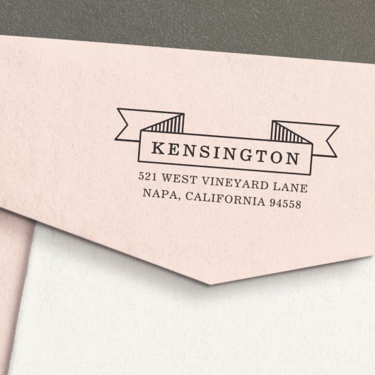 Ribbon Banner Return-adres Zelfinktende Stempel