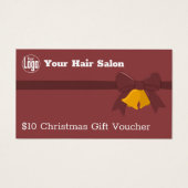 Ribbon Bells $10 Christmas Gift Voucher Kaart (Voorkant)