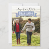 RIBBON BEWAREN DE DATUM FOTOKAARTEN - LAVENDER SAVE THE DATE (Voorkant)