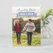 RIBBON BEWAREN DE DATUM FOTOKAARTEN - LAVENDER SAVE THE DATE (Staand voorkant)