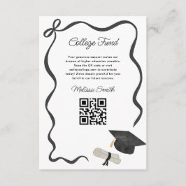 Ribbon Black Bow Graduation college fund Informatiekaartje