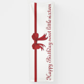 Ribbon Border red + je backgr. en ideeën Spandoek (Verticaal)