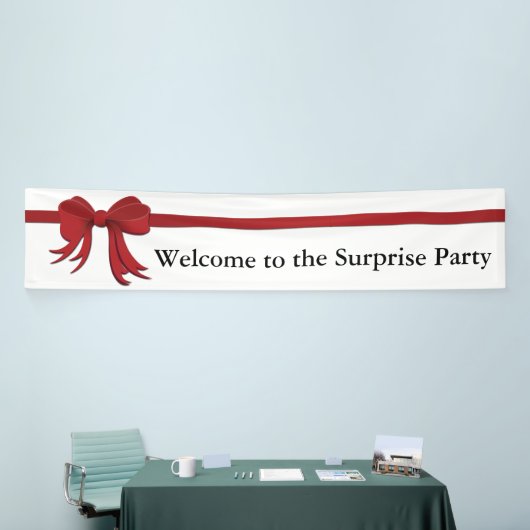 Ribbon Border red + je rug. en ideeën Spandoek (Beurs)