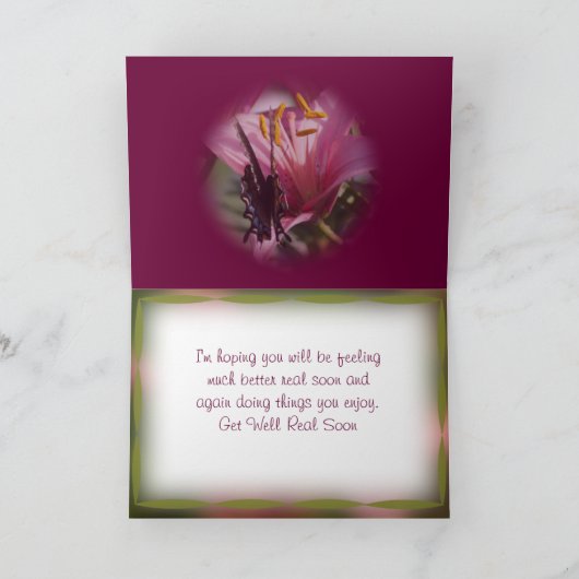 Ribbon Bordered Butterfly - elke gelegenheid aanpa Kaart (Binnen)