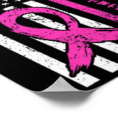 Ribbon Borstkanker Awareness Month Amerikaanse vla Poster (Hoek)