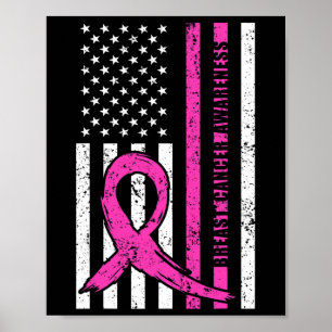 Ribbon Borstkanker Awareness Month Amerikaanse vla Poster