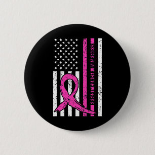 Ribbon Borstkanker Awareness Month Amerikaanse vla Ronde Button 5,7 Cm