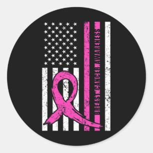 Ribbon Borstkanker Awareness Month Amerikaanse vla Ronde Sticker