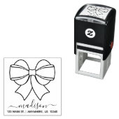 Ribbon Bow Adres Self Inking Stamp Zelfinktende Stempel (In situ)