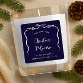 Ribbon Bow Christmas Product Jar Label Navy Blue