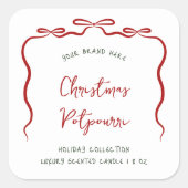 Ribbon Bow Christmas Product Jar Label Whimsical (Voorkant)