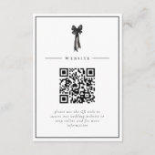 Ribbon Bow Elegance QR Code Wedding Informatiekaartje (Voorkant)