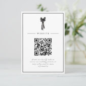 Ribbon Bow Elegance QR Code Wedding Informatiekaartje (Staand voorkant)