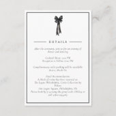 Ribbon Bow Elegant Wedding Informatiekaartje (Voorkant)