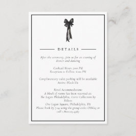 Ribbon Bow Elegant Wedding Informatiekaartje