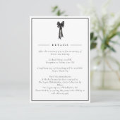 Ribbon Bow Elegant Wedding Informatiekaartje (Staand voorkant)