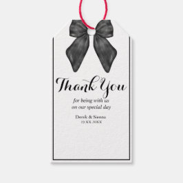 Ribbon Bow Klassiek Zwart & Wit Trouwcadeau Cadeaulabel