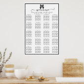 Ribbon Bow Klassiek Zwart & Wit Trouwstoelen Poster (Keuken)