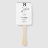 Ribbon Bow Klassieke Zwart & Wit Huwelijk Handwaaier (Voorkant)