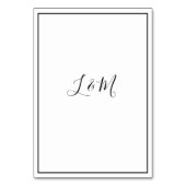 Ribbon Bow Klassieke Zwart & Wit Huwelijk Kaart (Achterkant)