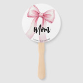 Ribbon Bow Mom Dad Baby Shower Guess Who Game Handwaaier (Voorkant)