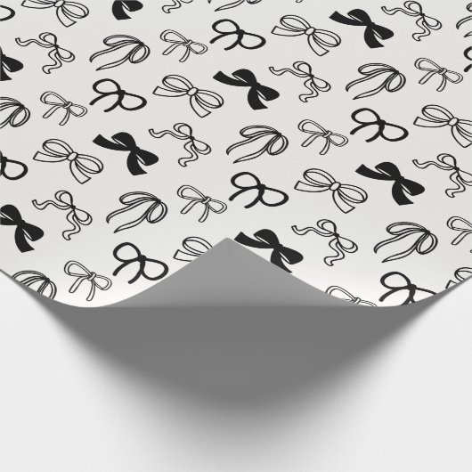 Ribbon Bow Pattern Christmas Cadeaupapier (Hoek)