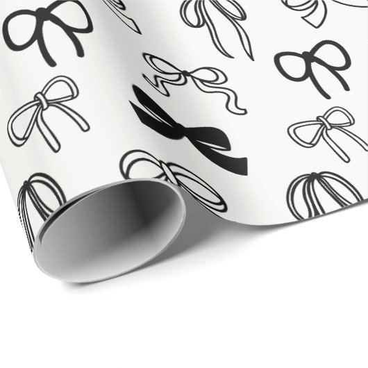 Ribbon Bow Pattern Christmas Cadeaupapier (Rol Hoek)