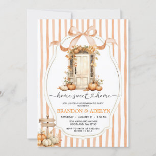 Ribbon Bow Pumpkin Huisverwarmen Home Sweet Home Kaart