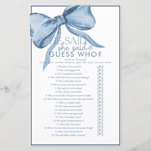 Ribbon Bow Vrijgezellenfeest Game (Voorkant)