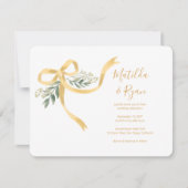 Ribbon Bow Wedding Invitation Kaart (Voorkant)