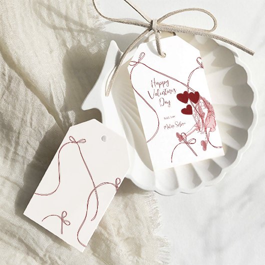 Ribbon Bows & Heart Balloons – Valentine’s Day Cadeaulabel