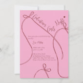 Ribbon Bows – Modern Galentine's girls night Kaart (Voorkant)