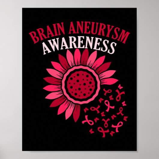 Ribbon Brain Aneurysm Awareness Month Support Grap Poster (Voorkant)