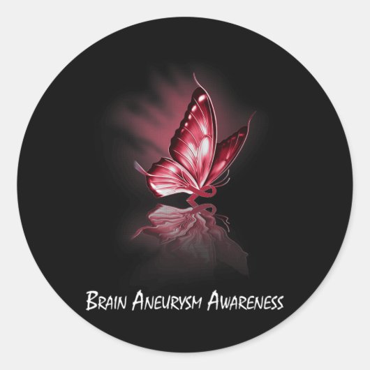 Ribbon brain-aneurysma awareness ronde sticker (Voorkant)