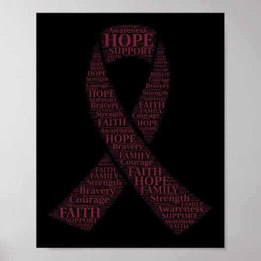 Ribbon Breast Cancer Awareness T Poster (Voorkant)