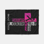 Ribbon Breast Cancer Survivor Christelijk Cross Fleece Deken (Voorkant (Horizontaal))