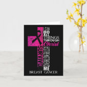 Ribbon Breast Cancer Survivor Christelijk Cross Kaart (Gele Bloem)