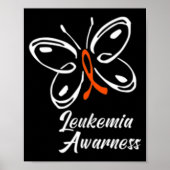 Ribbon Butterfly Aml Leukemia Awareness 88 Poster (Voorkant)