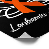 Ribbon Butterfly Aml Leukemie Bewustheid Poster (Hoek)