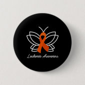 Ribbon Butterfly Aml Leukemie Bewustheid Ronde Button 5,7 Cm (Voorkant)