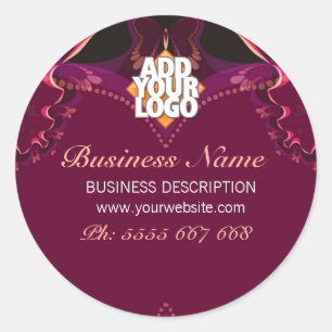 Ribbon Butterfly Goddess New age w/Logo Business Ronde Sticker